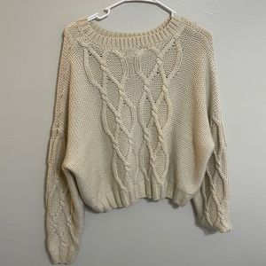 Cream sweater, super thick, slightly cropped